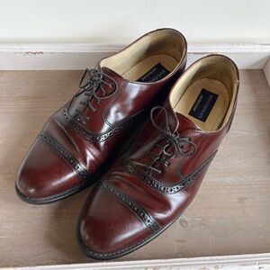 Vintage Bostonian Impression Mens Burgundy Leather Brogue Dress Shoes Men Size 9